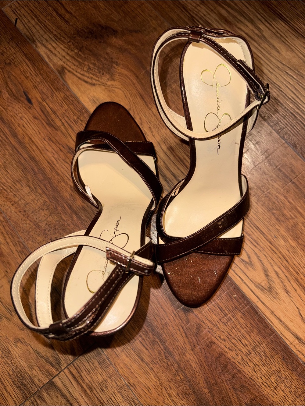 Jessica Simpson Dark Brown Crisscross Ankle Strap Heels ✨FITS SIZE 9✨